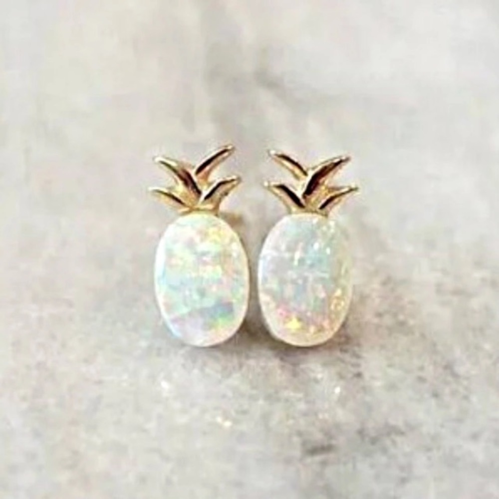 Opal Pineapple Gold Toned‎ Earrings